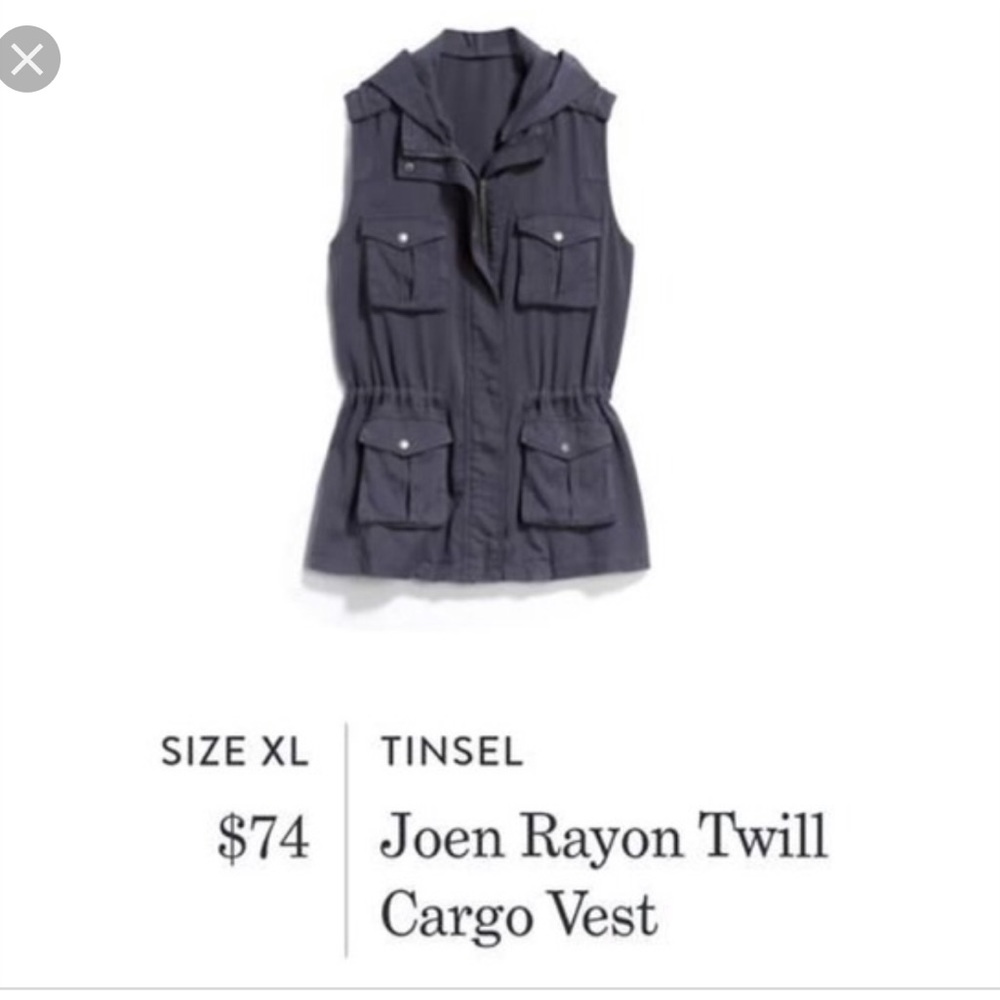 Tinsel twill Cargo Vest